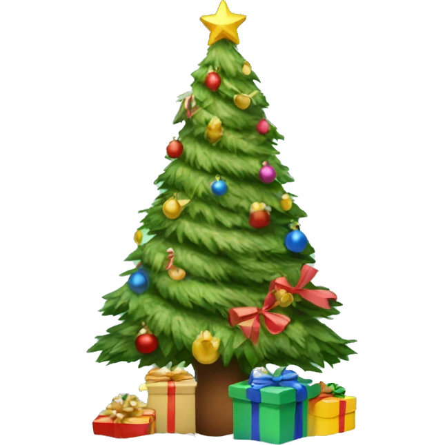 Christmas tree with presents  emoji