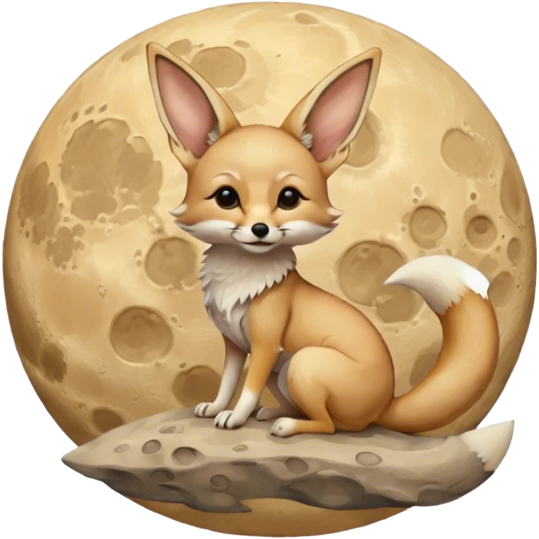 fennec on the moon emoji