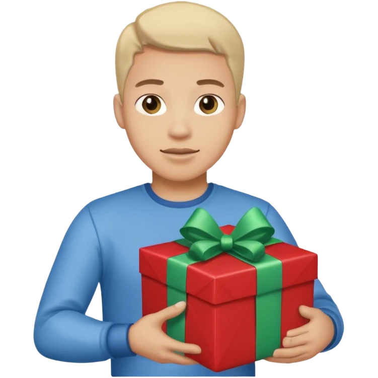 man with a gift in his hands emoji