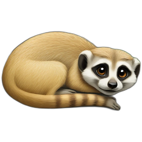 Meerkat lying sideways on a stone emoji