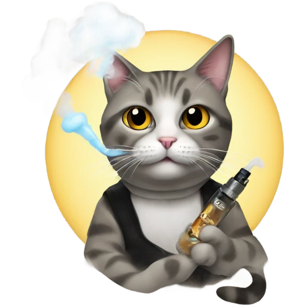 cat with a vape emoji