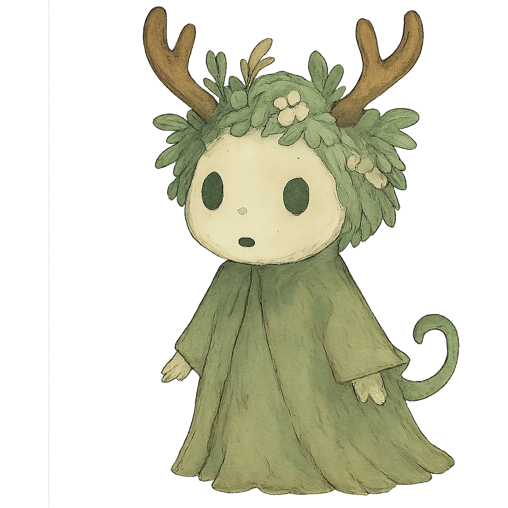 forest spirit character in ghibli style with soft colors and whimsical atmosphere emoji