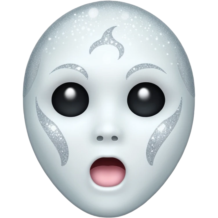 white Ghost face glitter  emoji