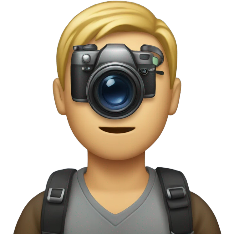 male with camera indoors emoji