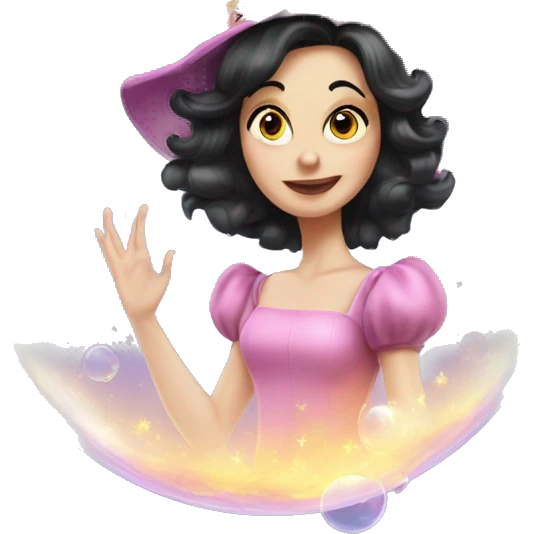 The good witch from Oz flying in a bubble emoji