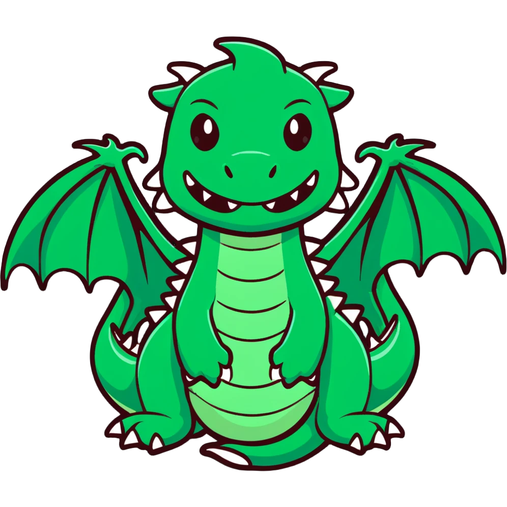 three-headed dragon Gorynych cartoonish sticker style emoji