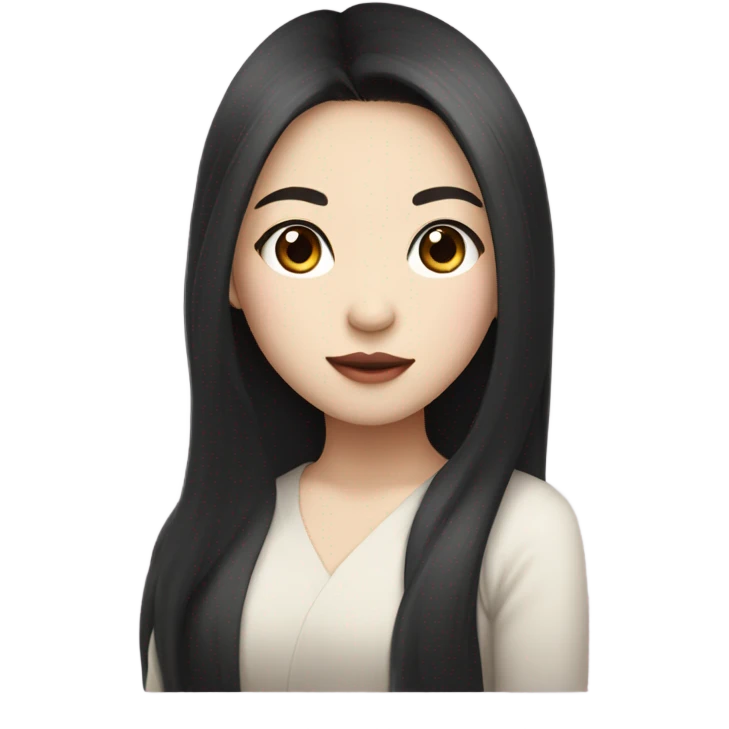 Asian fairly with long hair and big eyes plump lips and pale skin emoji