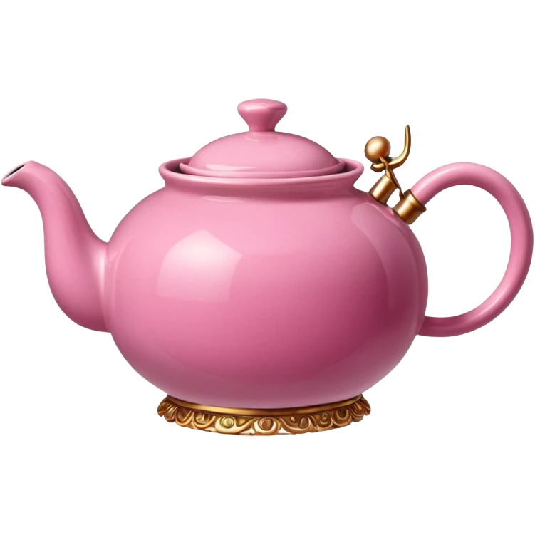Pink steaming and boiling  tea pot with smoke emoji