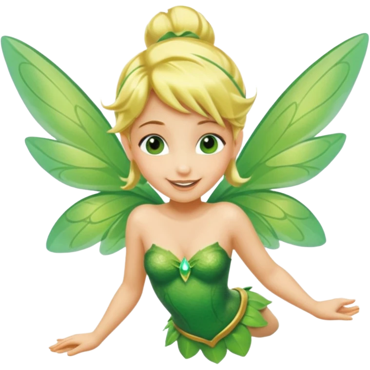 skeumorphic tinkerbell flying emoji