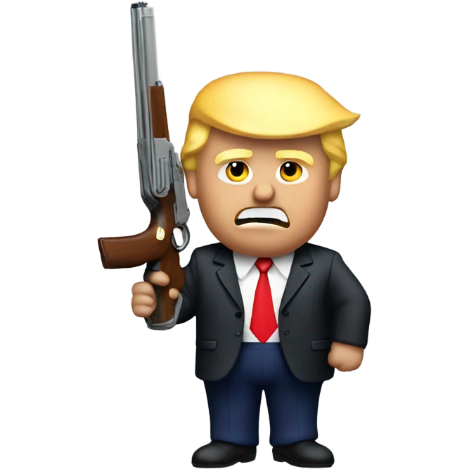 Donald trump with a shotgun emoji