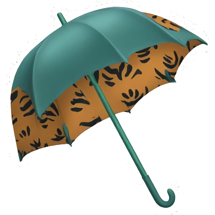 Umbrella with tigress pattern emoji