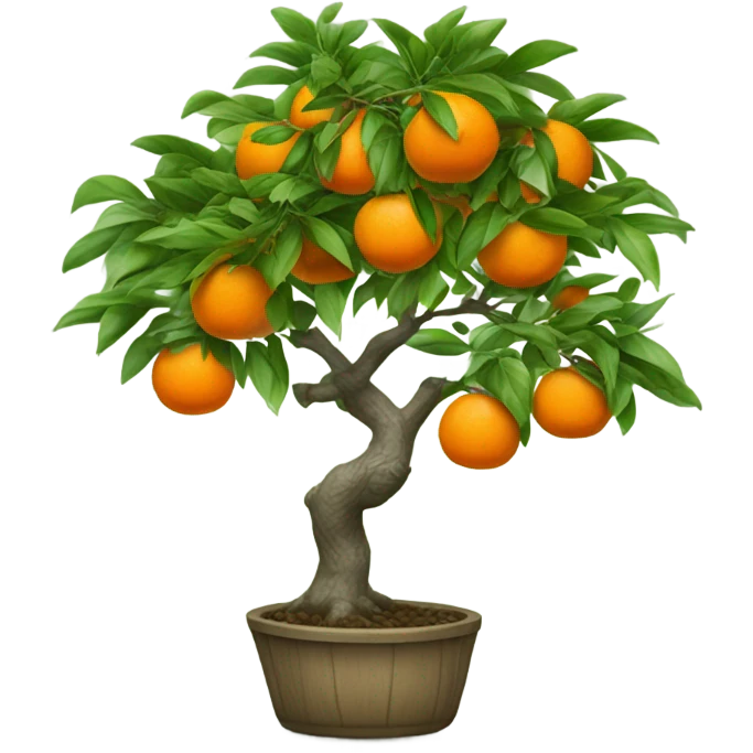 Mandarin tree with a sunset  emoji