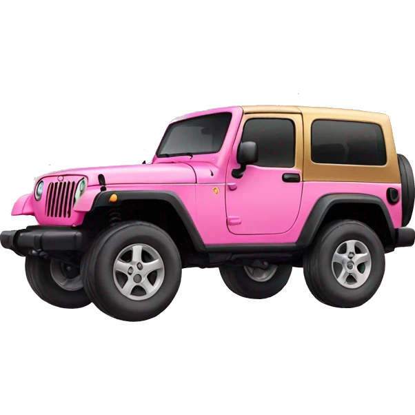 pink and gold jeep emoji