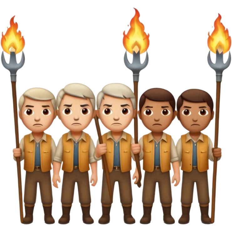les villagois avec des fourches et des torches emoji