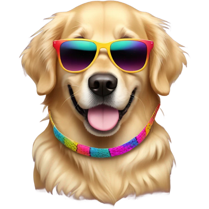 golden retriever wearing pit vipers  emoji
