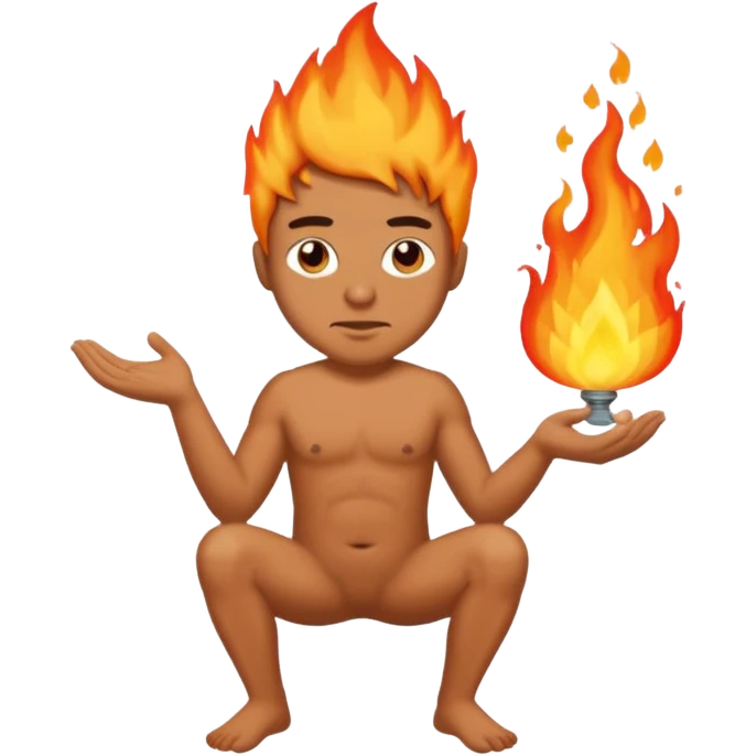 Man peeing fire emoji