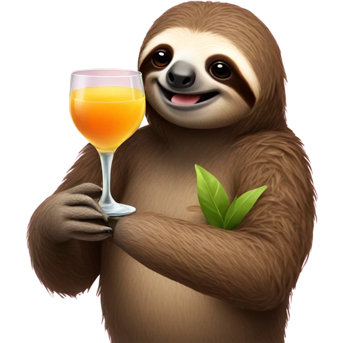 Sloth holding a cocktail emoji