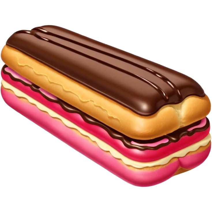 eclair pastry with chocolate on top emoji