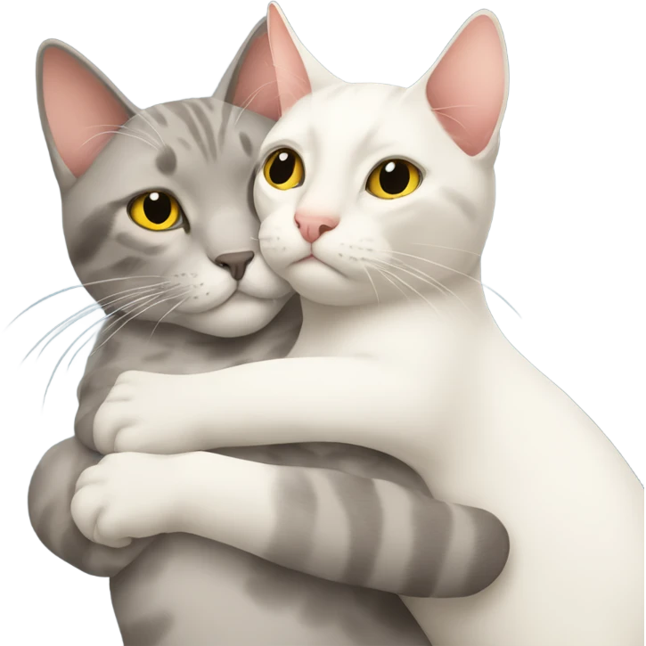 Cat hugging another cat emoji