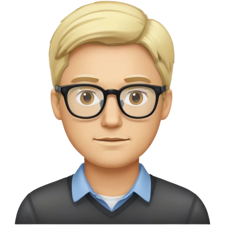 Blonde Man with glasses emoji