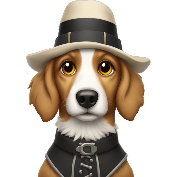 Aussie dog with pilgrim outfit emoji