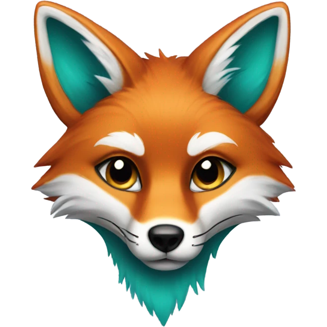 fox with teal highlight emoji