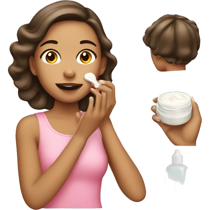 girl applying cream on face emoji