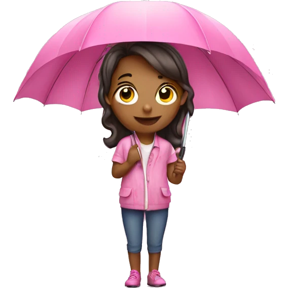 Girl with pink umbrella  emoji