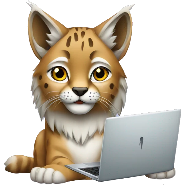 A lynx with a laptop emoji