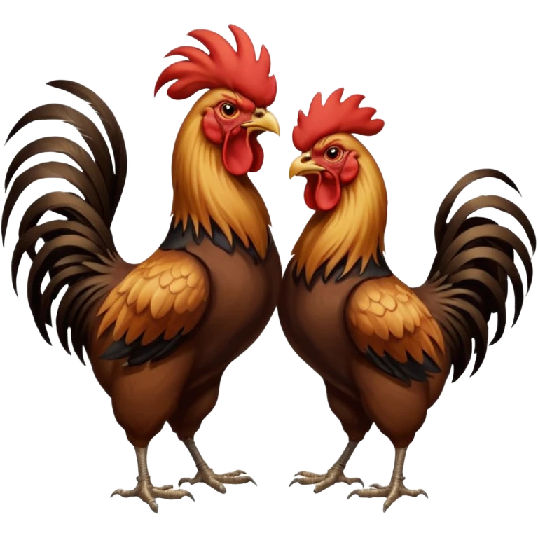 Gallo de pelea realista peleando con otro gallo emoji