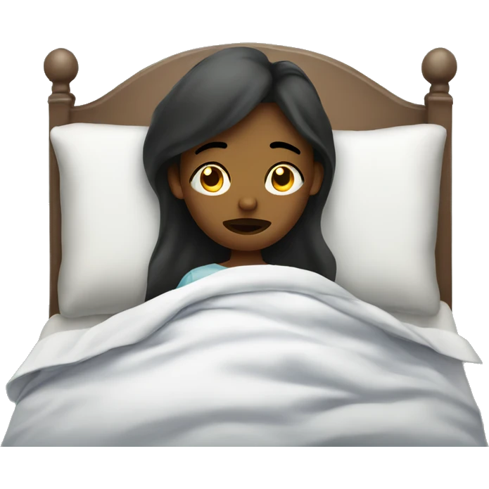 Sick girl in bed emoji