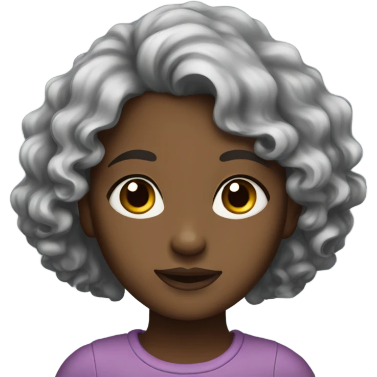 a girl who has a dark curly hair and brown skin emoji