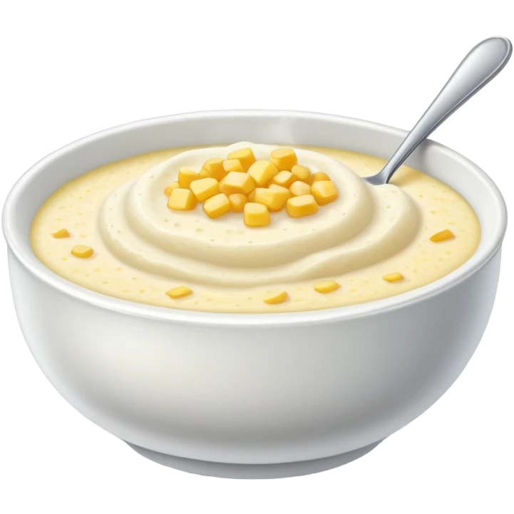bowl of grits, cornmeal porridge emoji