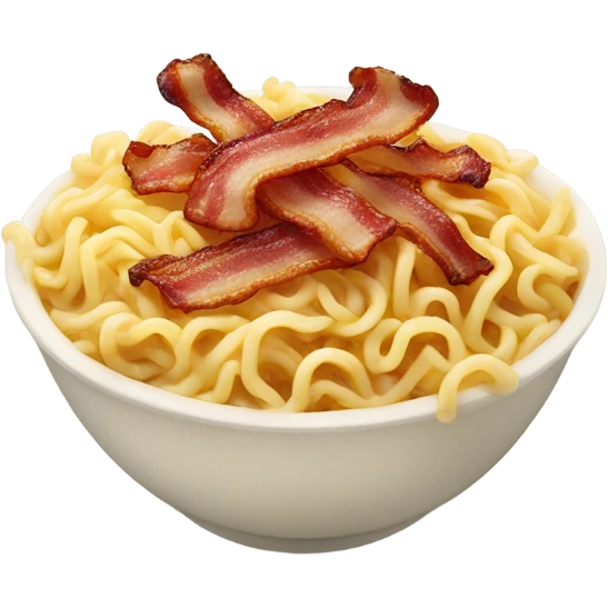 Ramen noodles with bacon emoji