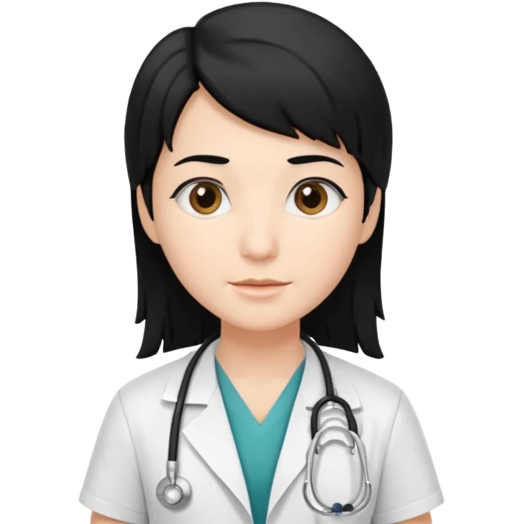 doctor black hair emoji