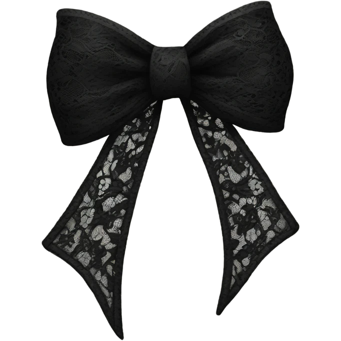 black lace bow with black lace emoji