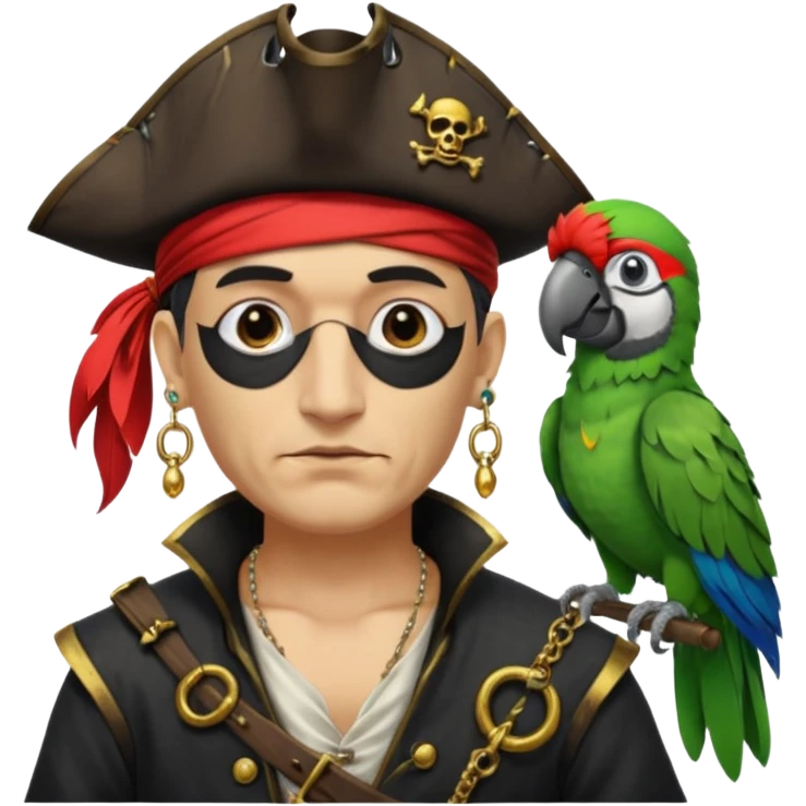 pirate and parrot emoji