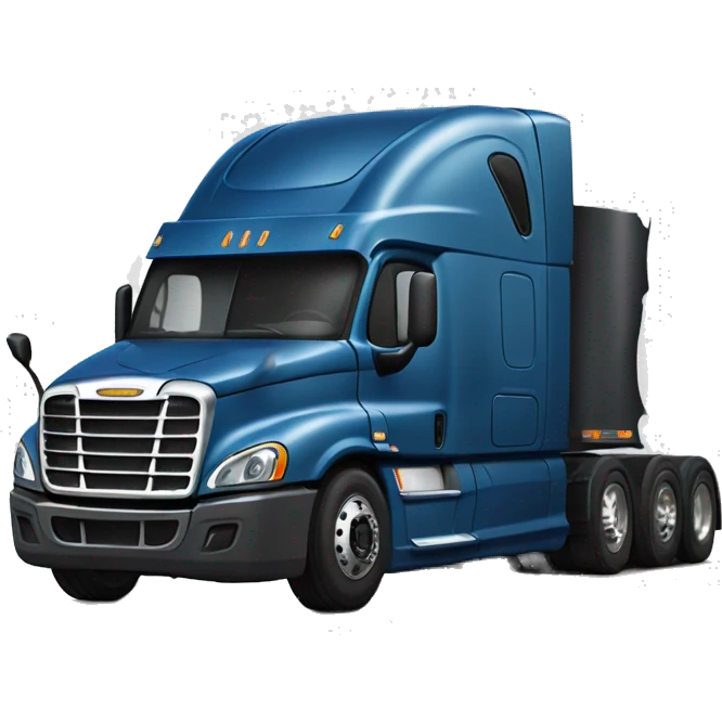 freightliner cascadia semi-truck damaged  emoji