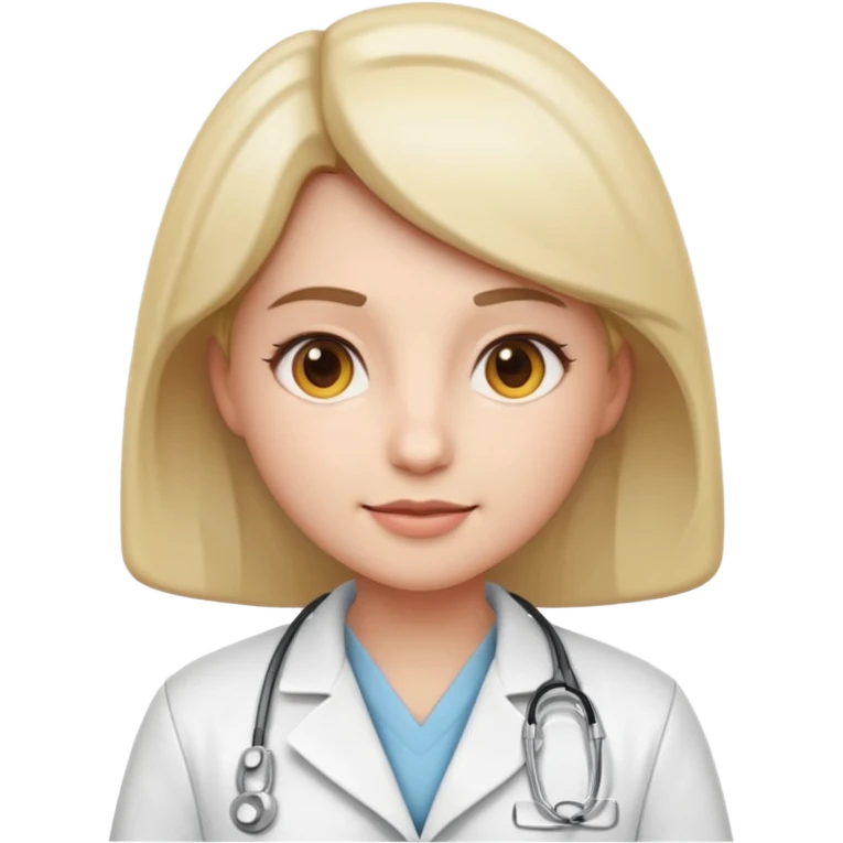  Depict a nurse in a white coat, with a light expression and the soft detail typical of modern emojis. The scene should have a clean look, with subtle shadows and smooth outlines, maintaining the 3D cartoon style used in iOS emojis. Keep it consistent with the emoji style. emoji
