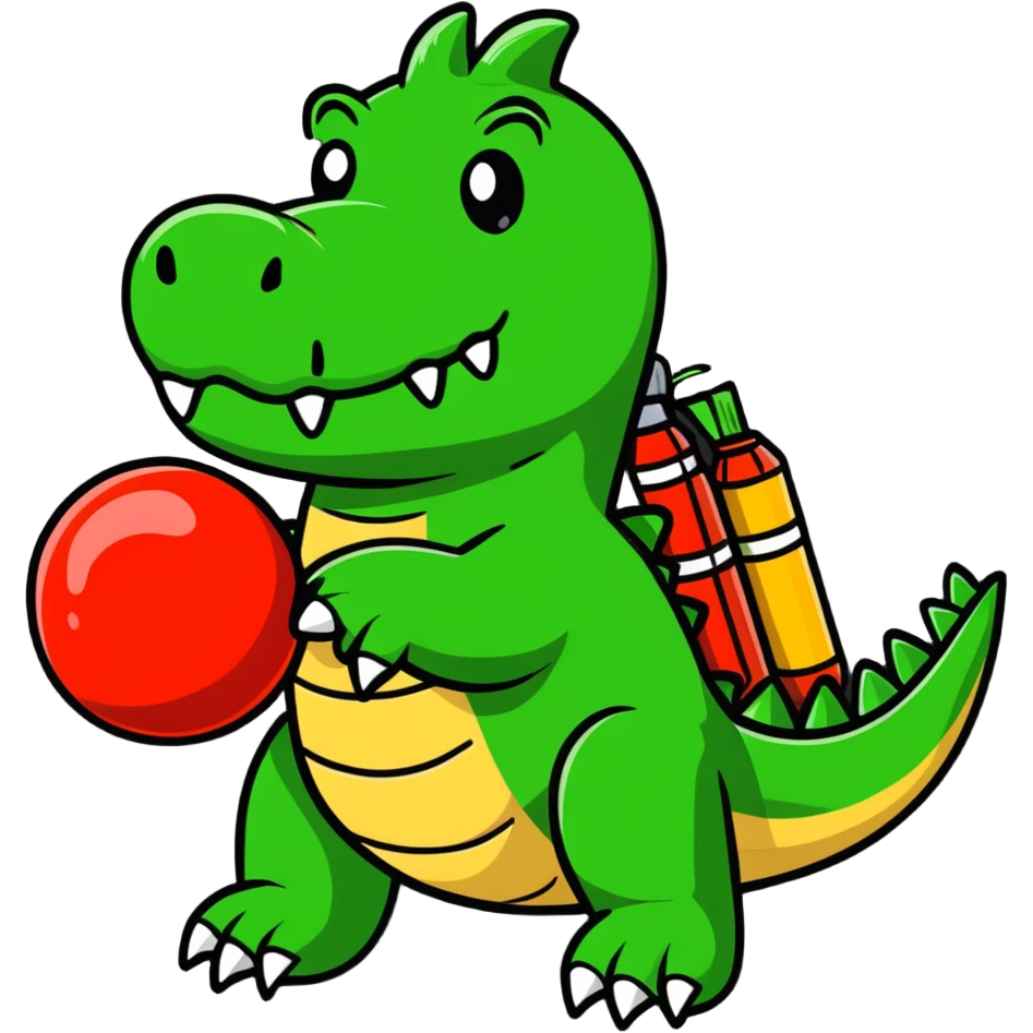 crocodile carrying bombs, bombardier crocodile emoji