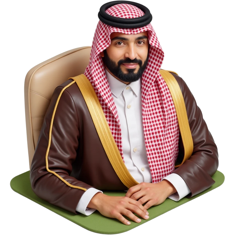 The Emir of Qatar in his traditional dress in office

 emoji