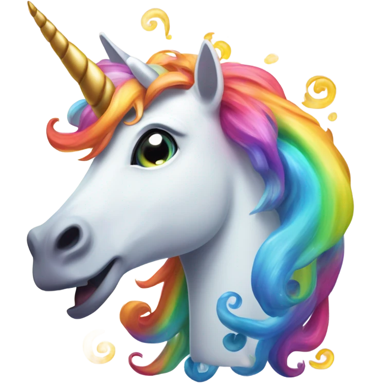 Unicorn barfing rainbow emoji