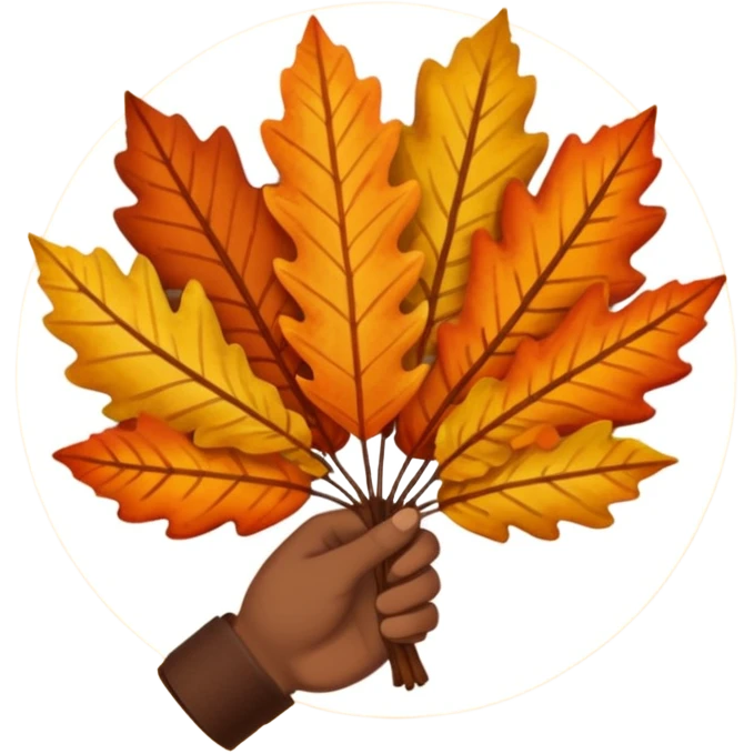  Brown autumn on hand emoji