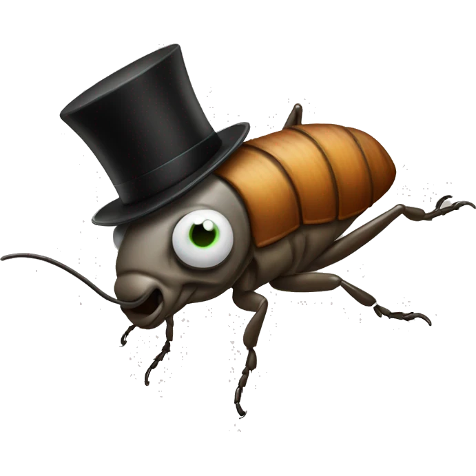 Roach with monocle and top hat  emoji