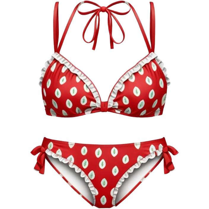 Strawberry patterned bikini emoji