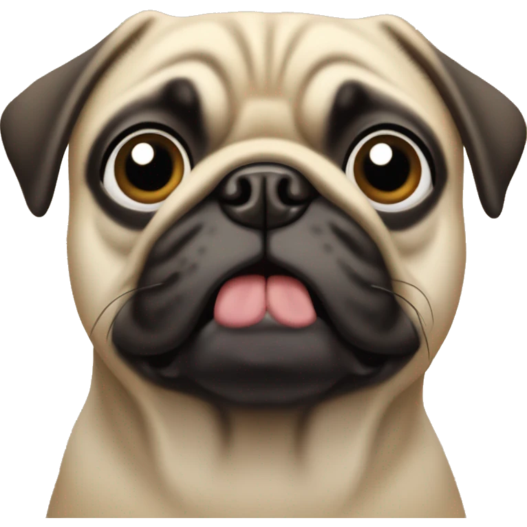 pug dog with wide open eyes emoji