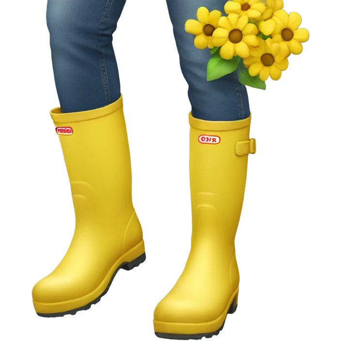 Flowers in yellow rain boot  emoji