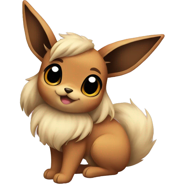 cute eevee posing for portrait with Abril text emoji