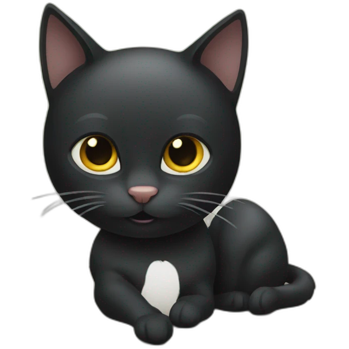 Black cat talking by iPhone  emoji