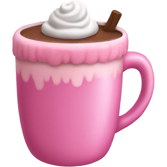 Pink hot chocolate emoji